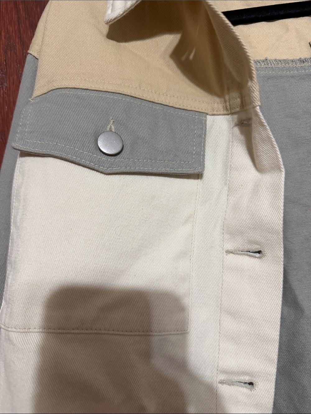 BKE Women's Colorblock Cropped Jacket in Beige, Cream, Gray, NWT - Picture 5 of 8